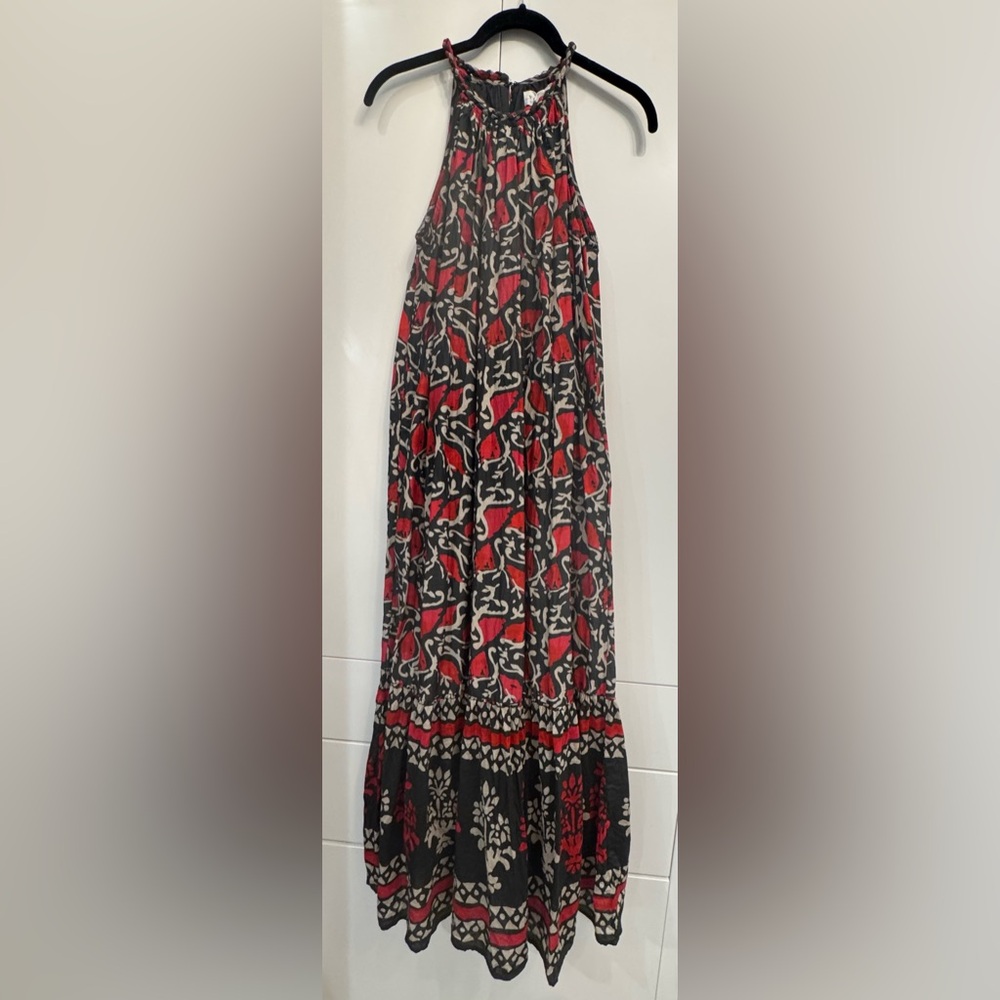 Velvet by Graham & Spencer Halter Neck Maxi Dress, Red and Black Floral, Sz S - Picture 4 of 8